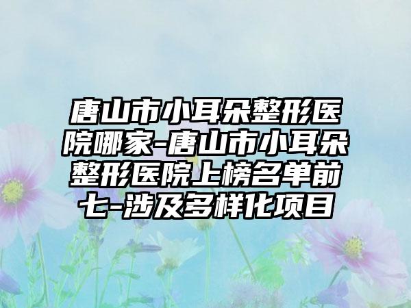 唐山市小耳朵整形医院哪家-唐山市小耳朵整形医院上榜名单前七-涉及多样化项目