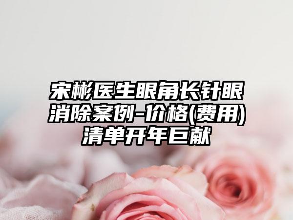 宋彬医生眼角长针眼消除案例-价格(费用)清单开年巨献