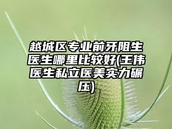越城区专业前牙阻生医生哪里比较好(王伟医生私立医美实力碾压)