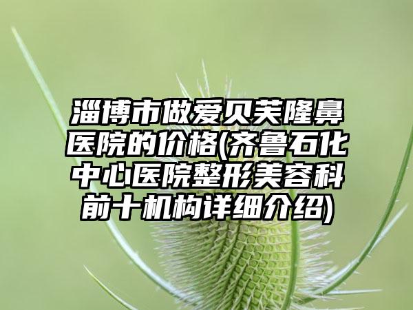 淄博市做爱贝芙隆鼻医院的价格(齐鲁石化中心医院整形美容科前十机构详细介绍)