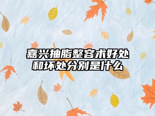嘉兴抽脂整容术好处和坏处分别是什么