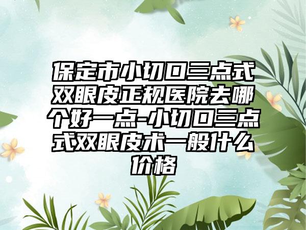 保定市小切口三点式双眼皮正规医院去哪个好一点-小切口三点式双眼皮术一般什么价格