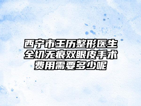 西宁市王历整形医生全切无痕双眼皮手术费用需要多少呢