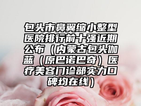 包头市鼻翼缩小整型医院排行前十强近期公布(内蒙古包头伽蓝(原巴诺巴奇)医疗美容门诊部实力口碑均在线)