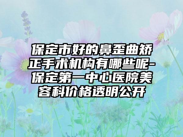 保定市好的鼻歪曲矫正手术机构有哪些呢-保定第一中心医院美容科价格透明公开