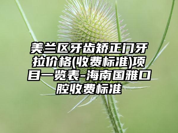美兰区牙齿矫正门牙拉价格(收费标准)项目一览表-海南国雅口腔收费标准