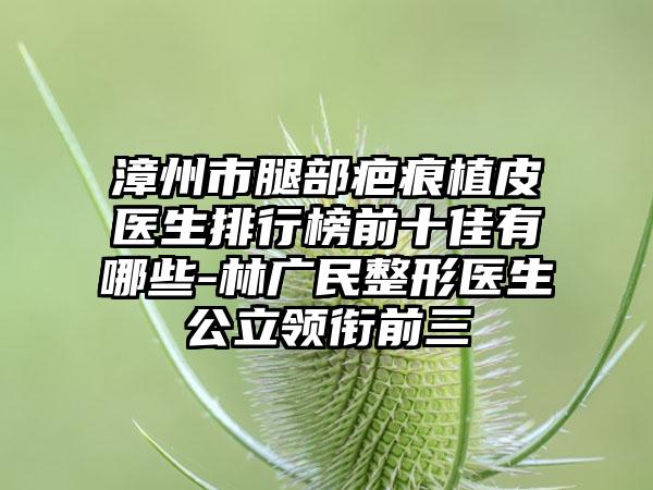 漳州市腿部疤痕植皮医生排行榜前十佳有哪些-林广民整形医生公立领衔前三