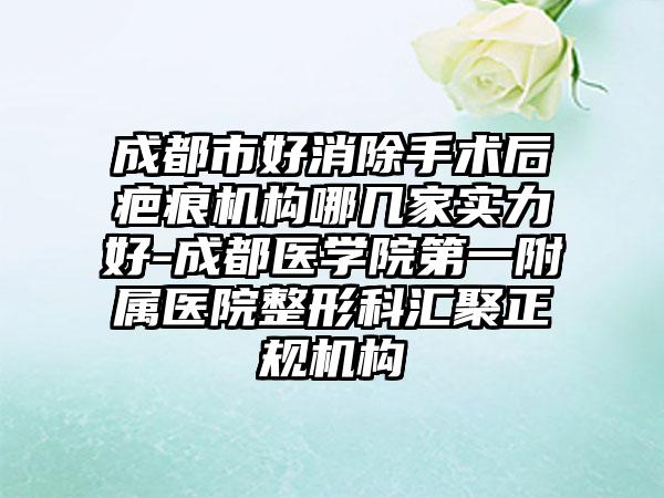 成都市好消除手术后疤痕机构哪几家实力好-成都医学院第一附属医院整形科汇聚正规机构